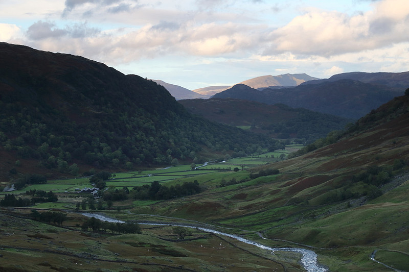 Evening light across Borrowdale