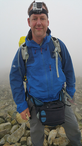 Scary photo of me at Scafell PIke Summit