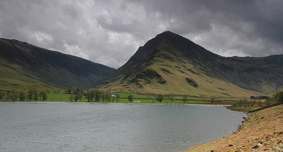 Fleetwith Pike from the shoreline of Buttermere