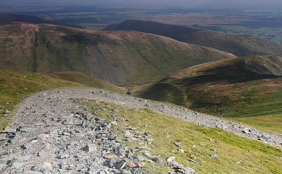 Bannerdale & Souther Fell from the route to Blencathra summit