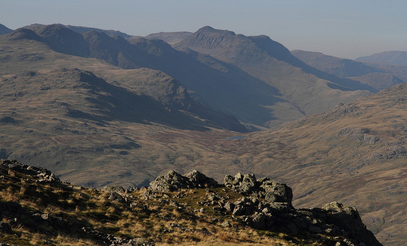View from Wetherlam - Bowfell & Crinkle Crags