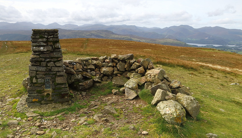 Clough Head Trig Point and Wind Shelter