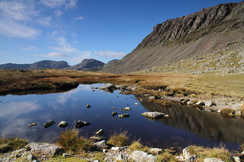 Bowfell Links and Scafell range from Three Tarns