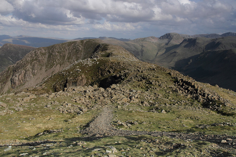 Looking back along the ridge