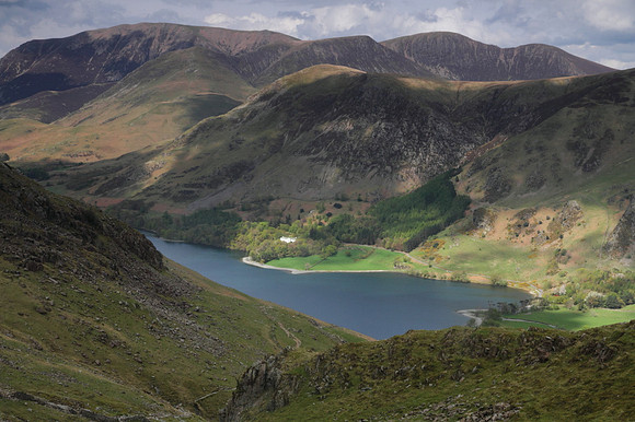 Buttermere and surrounding fells from route to Haystacks