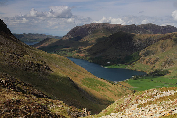 View over Buttemere towards Grasmoor and Crummock Water