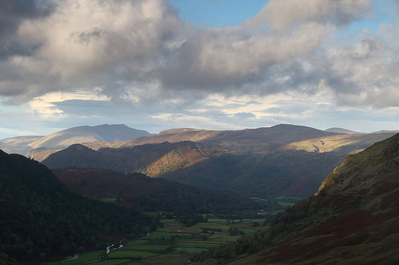 Evening light across Borrowdale