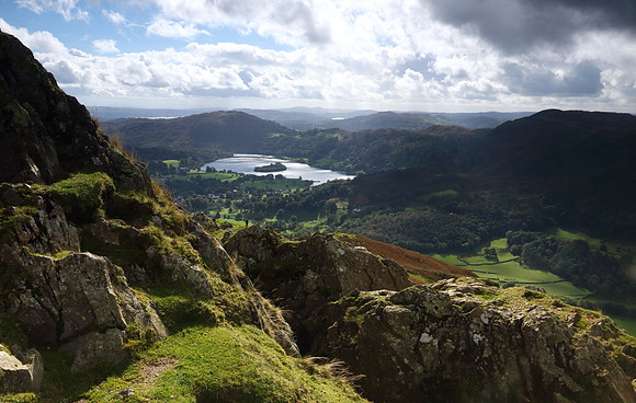Grasmere from path up Helm Crag