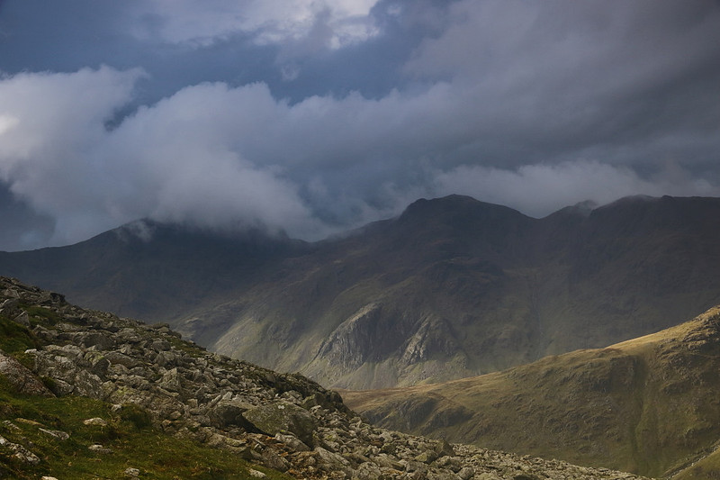 Brroding skies over Scafell range