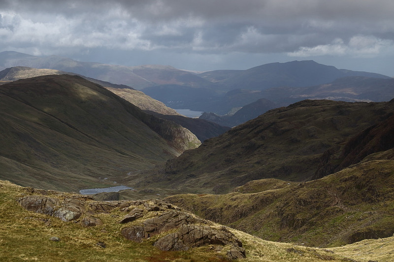 Styhead Tarn and Derwent Water from Corridor Route
