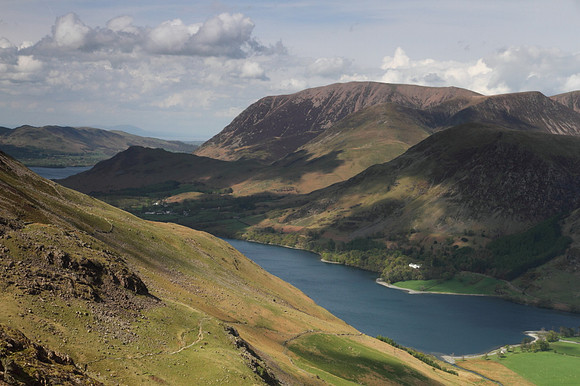 View over Buttemere towards Grasmoor and Crummock Water