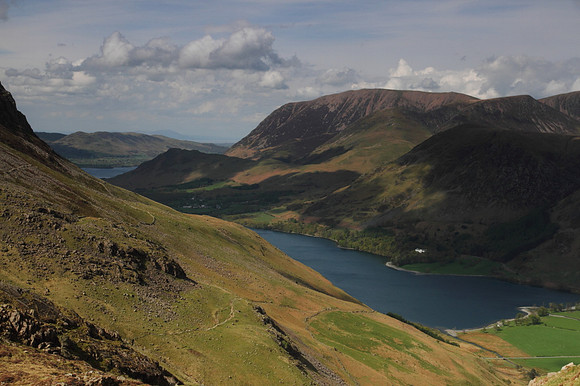 View over Buttemere towards Grasmoor and Crummock Water
