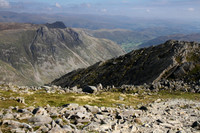Great Slab and Langdale Pikes from Bowfell